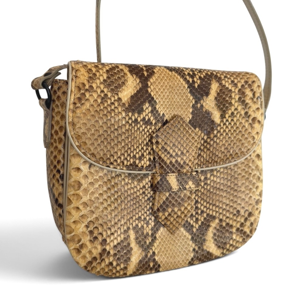 Yves Saint Laurent Python Crossbody Bag Beige Brown Snakeskin YSL